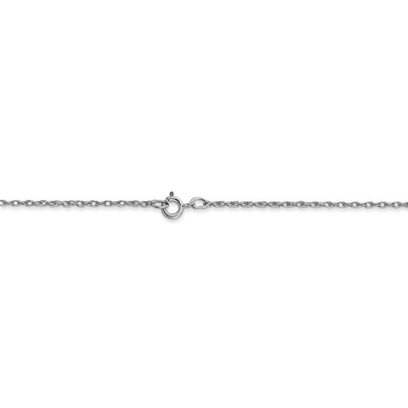 0.7mm, 14k White Gold, Cable Rope Chain Necklace, 18 Inch - Picture 4 of 8